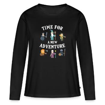 Time For New Adventure PnP RPG Jeu de rôle Pen - T-shirt manches longues Premium bio Femme - noir - Devant - Julia (174cm)