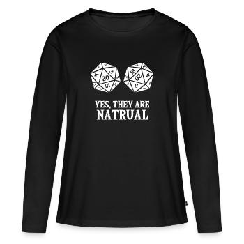 Naturel D20 Jeu de rôle Tabletop PnP RPG Pen and - T-shirt manches longues Premium bio Femme - noir - Devant - Julia (174cm)