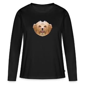 Hund Vierbeiner Wauwau Hundebesitzer Bolonka - Frauen Premium Bio Langarmshirt - Schwarz - Vorne - Julia (174cm)