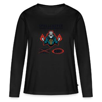 Spellcaster Profession PnP RPG Jeu de rôle Pen - T-shirt manches longues Premium bio Femme - noir - Devant - Julia (174cm)