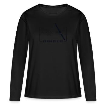 Michelangelo Création d'Adam Kendo Kata Kenjutsu - T-shirt manches longues Premium bio Femme - noir - Devant - Julia (174cm)