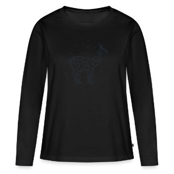 Constellation Alpaca Constellation Huacaya Pako - T-shirt manches longues Premium bio Femme - noir - Devant - Julia (174cm)