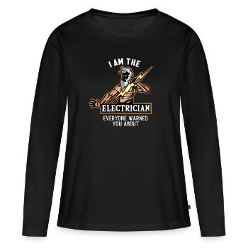 I am the Electrician Installateur-électricien - T-shirt manches longues Premium bio Femme - noir - Devant - Julia (174cm)