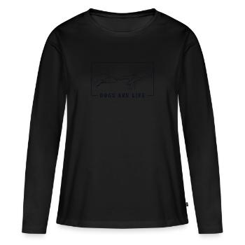Michelangelo Création d'Adam Chiens Wauwau Mâle - T-shirt manches longues Premium bio Femme - noir - Devant - Julia (174cm)