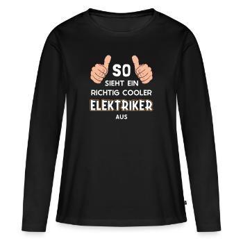 Voici à quoi ressemble un électricien cool - T-shirt manches longues Premium bio Femme - noir - Devant - Julia (174cm)