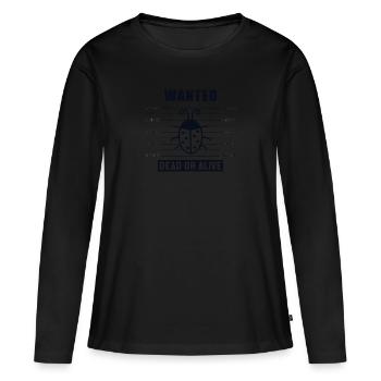 Bugs Wanted Développeur de logiciels Programmeur - T-shirt manches longues Premium bio Femme - noir - Devant - Julia (174cm)