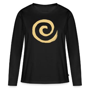 Spirale - T-shirt manches longues Premium bio Femme - noir - Devant - Julia (174cm)