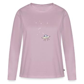 UFO - Women's Premium Organic Long Sleeve Shirt - dusky pink - Front - Julia (174cm)
