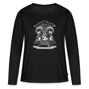 Rick Et Morty Wubba Lubba Dub Dub Pyramide - T-shirt manches longues Premium bio Femme - noir - Devant - Julia (174cm)