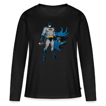 Batman Pose with Gear - Frauen Premium Bio Langarmshirt - Schwarz - Vorne - Julia (174cm)