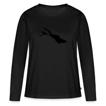 Bodensee - Frauen Premium Bio Langarmshirt - Schwarz - Vorne - Julia (174cm)
