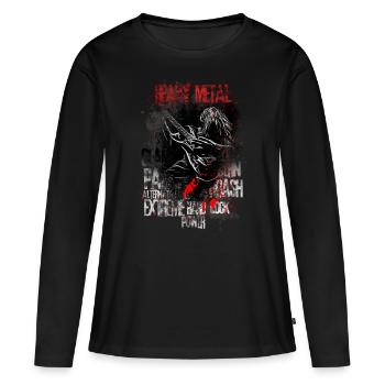 Heavy Metal - T-shirt manches longues Premium bio Femme - noir - Devant - Julia (174cm)