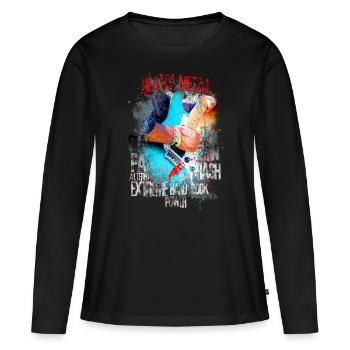 Heavy Metal - T-shirt manches longues Premium bio Femme - noir - Devant - Julia (174cm)