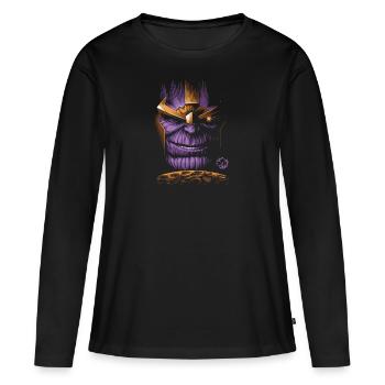 Superhero, héros de cinéma, Thanos - T-shirt manches longues Premium bio Femme - noir - Devant - Julia (174cm)