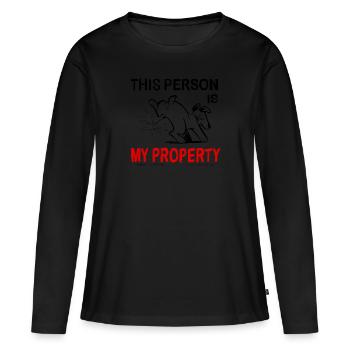 Chien et Propriété - T-shirt manches longues Premium bio Femme - noir - Devant - Julia (174cm)