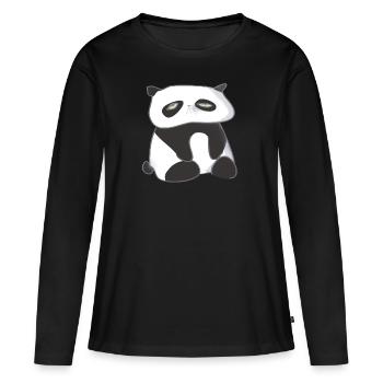 Tired Panda - Women's Premium Organic Long Sleeve Shirt - black - Front - Julia (174cm)