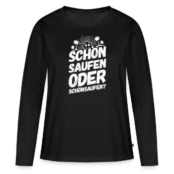Mallorca Trinkteam Trinkspruch Schön Saufen - Frauen Premium Bio Langarmshirt - Schwarz - Vorne - Julia (174cm)