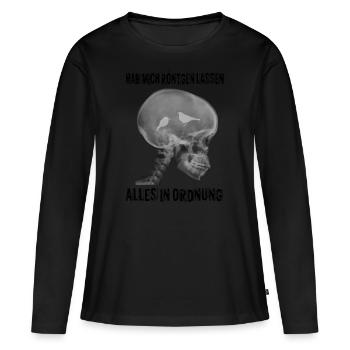 m'a fait l'oiseau aux rayons x dans la tête drôle - T-shirt manches longues Premium bio Femme - noir - Devant - Julia (174cm)