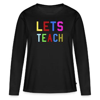 professeur - T-shirt manches longues Premium bio Femme - noir - Devant - Julia (174cm)