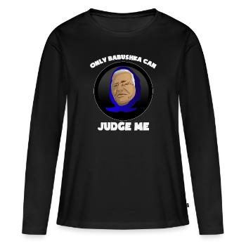 Idée de cadeau drôle de conception de babushka russie - T-shirt manches longues Premium bio Femme - noir - Devant - Julia (174cm)