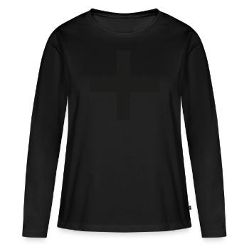 plus - T-shirt manches longues Premium bio Femme - noir - Devant - Julia (174cm)