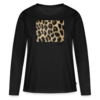 Leo Print - Women's Premium Organic Long Sleeve Shirt - black - Front - Julia (174cm)