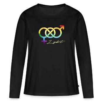 LGBT - T-shirt manches longues Premium bio Femme - noir - Devant - Julia (174cm)
