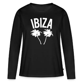 Ibiza - Frauen Premium Bio Langarmshirt - Schwarz - Vorne - Julia (174cm)