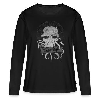 Tout-puissant Cthulskull - T-shirt manches longues Premium bio Femme - noir - Devant - Julia (174cm)