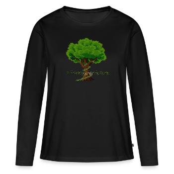 Fridays for Future Tree Design; Climate; Tree design - Women's Premium Organic Long Sleeve Shirt - black - Front - Julia (174cm)