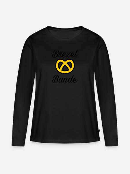 Brezel Bande - Frauen Premium Bio Langarmshirt - Schwarz