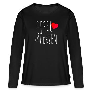 Eifel im Herzen - Frauen Premium Bio Langarmshirt - Schwarz - Vorne - Julia (174cm)