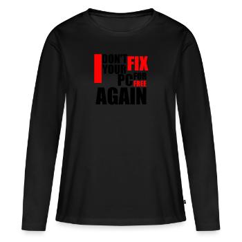 PC FIX - Women's Premium Organic Long Sleeve Shirt - black - Front - Julia (174cm)