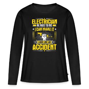 Électricien électricien électricien - T-shirt manches longues Premium bio Femme - noir - Devant - Julia (174cm)