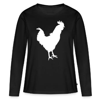 Le coq - T-shirt manches longues Premium bio Femme - noir - Devant - Julia (174cm)