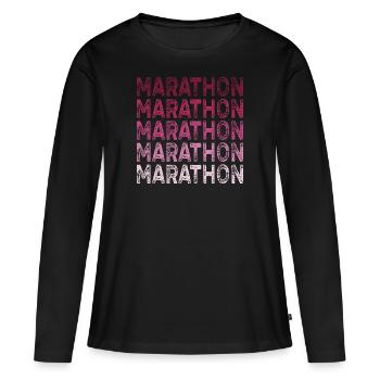 MARATHON - T-shirt manches longues Premium bio Femme - noir - Devant - Julia (174cm)
