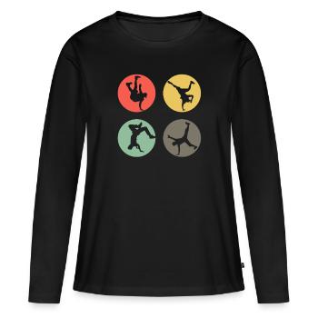 Rétro Breakdance Bboying Gift I Breakdance - T-shirt manches longues Premium bio Femme - noir - Devant - Julia (174cm)