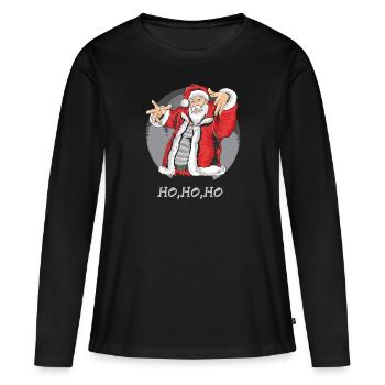 Dabbing Weihnachtsmann Weihnachten Christmas Gifts - Frauen Premium Bio Langarmshirt - Schwarz - Vorne - Julia (174cm)