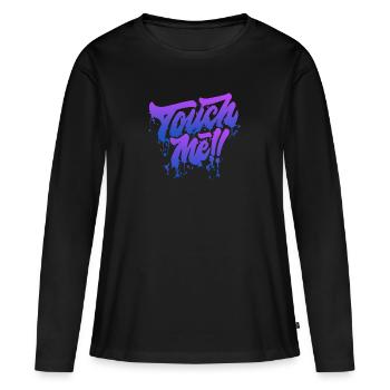 Touch me liquidletter - T-shirt manches longues Premium bio Femme - noir - Devant - Julia (174cm)