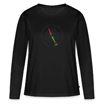 Boussole - T-shirt manches longues Premium bio Femme - noir - Devant - Julia (174cm)