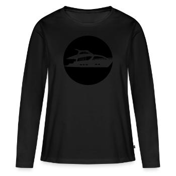 yacht - Frauen Premium Bio Langarmshirt - Schwarz - Vorne - Julia (174cm)