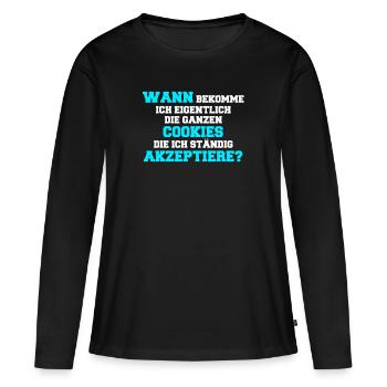 Cookies internet computer online website - Frauen Premium Bio Langarmshirt - Schwarz - Vorne - Julia (174cm)