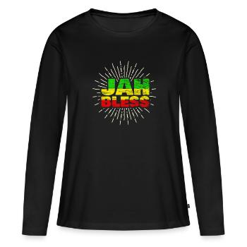 jah bless jaimca - T-shirt manches longues Premium bio Femme - noir - Devant - Julia (174cm)