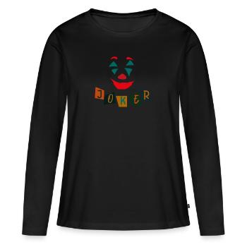 Joker - Frauen Premium Bio Langarmshirt - Schwarz - Vorne - Julia (174cm)