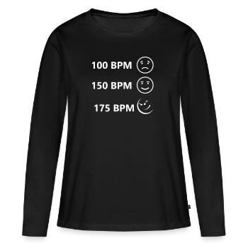Techno bpm beat electro house dancing DJ party - T-shirt manches longues Premium bio Femme - noir - Devant - Julia (174cm)