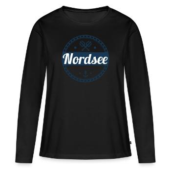 nordsee - Frauen Premium Bio Langarmshirt - Schwarz - Vorne - Julia (174cm)