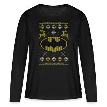 Batman DC Comics Ligue De Justice D'Amérique - T-shirt manches longues Premium bio Femme - noir - Devant - Julia (174cm)