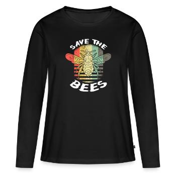 Save the Bees Abeille Abeille abeille Abeille Miel - T-shirt manches longues Premium bio Femme - noir - Devant - Julia (174cm)