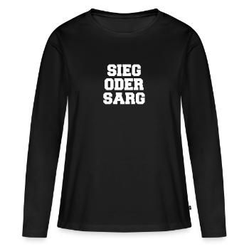 Sieg oder Sarg - Frauen Premium Bio Langarmshirt - Schwarz - Vorne - Julia (174cm)