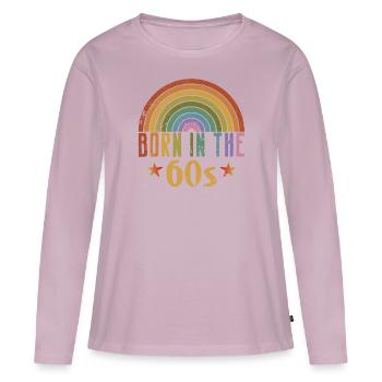 Born in the 60s - Women's Premium Organic Long Sleeve Shirt - dusky pink - Front - Julia (174cm)